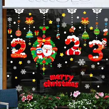 Vianočné Okno Nálepky Veselé Vianočné Dekorácie pre Domov 2022 Vianoce Navidad Natal Noel Darček Vianočné Ozdoby Nový Rok 2023
