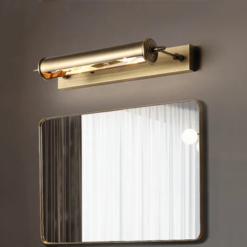 Vintage Bronze Kúpeľňa Svetlo Replacable Žiarovka E14 455mm Umývadlo šatne Zrkadlo Svetlometu Európe Maľby Nástenné Svietidlo