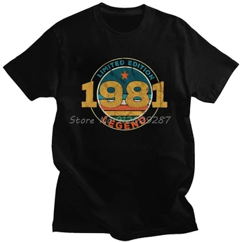 Vintage Legenda 1981 Limited Edition T Shirt Mužov Krátke Rukávy Bavlnené Tričká Fashion T-shirt Lete Darček k Narodeninám Tee Topy