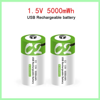 Vysoká kvalita C Veľkosť 1,5 V 5000mWh USB Nabíjateľné Batérie Univerzálny Micro Nabitá Lipo Lítium-Polymérová Batéria Reálne možnosti