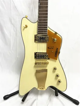 Vysoká kvalita vlastné vydanie krém žltá 6 reťazcové elektrické gitary podpis zlato príslušenstvo doprava zadarmo