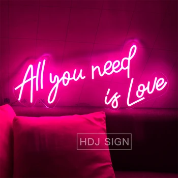 Všetko, čo Potrebujete, Je Láska Osobné Vlastné Neónový nápis Svetlo LED Steny Výzdoba Pre Domáce Spálňa Svadobné Party Dekorácie Osvetlenie