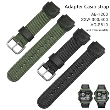 Watchbands 18 mm Nylon Popruh Fit forAE-1000 W-S200H W-800H W-216H 735H W-215 AEQ-110W SGW-300H 400H 500H MRW-200H