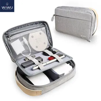 WiWU Skladovanie Taška na Cestovanie Digitálne Elektronické Príslušenstvo Puzdro, Vodotesné Batérie Skladovacie Škatule USB Kábel Organizátor Taška Prípade