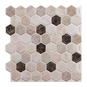 WODECOR Hexagon Mozaiky Nálepky Domova,Kúpeľňa A Kuchyňa Nepremokavé Backsplash, Špajzu Ozvučnice, Domáce Dekorácie（305x305mm)