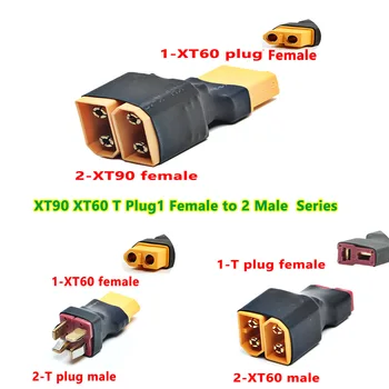 XT90 XT60 T Plug 1 Žena 2 Male Paralelný / Séria Adaptér Lipo Batérie Converter Konektor Konektor Pre RC Auta Roviny Diely
