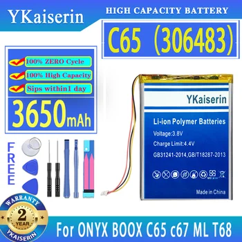 YKaiserin Batérie C 65 306483 3650mah pre ONYX BOOX C65 c67 ML T68 Digitálne Batérie
