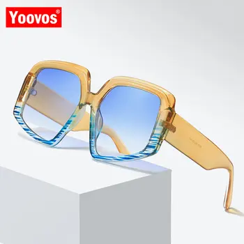 Yoovos 2022 Luxusné Slnečné Okuliare Ženy Vintage Námestie Okuliare Pre Mužov Vysokej Kvality Značky Dizajnér Okuliare Retro Gafas De Sol Mujer