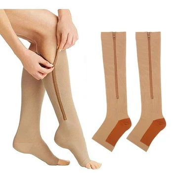 Zips Farbou Udržať V Teple Unisex Kompresné Ponožky Outdoor Koni Pružnosť Medium Trubice Ponožky Športové Tlak Ponožky