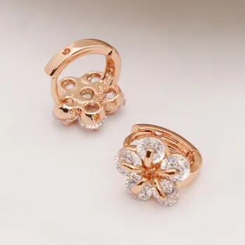 ZOSHI Kvet Crystal Hoop Náušnice pre Ženy Strany Šperky Veľkoobchod Pozlátené Náušnice Brincos Femme