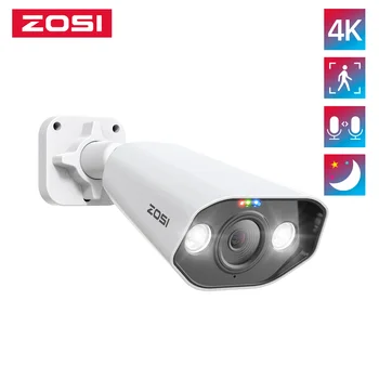 ZOSI 4K IP Kamera Add-on PoE Bezpečnostné Kamery obojsmerné Audio 8MP Ultra HD Farebné Nočné Videnie Domov CCTV Video Surveillance Camera
