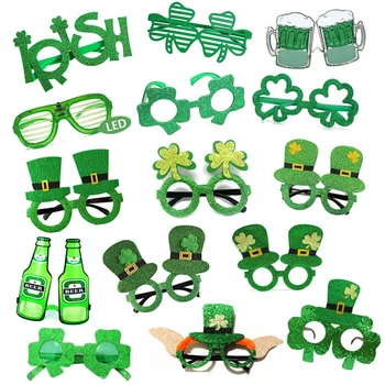 Írsky Deň Party Okuliare, Dekorácie Pre Oslavuje St. Patricks Day Zelená Šťastie Trávy Strany Odznak Šťastný St. Patricks Strany Darček
