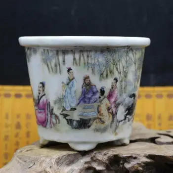 Čínsky Famille Rose Porcelánu Obrázok Maľovanie Dizajn Kvetináč