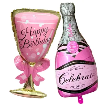 Šampanské Fóliové Balóny Happy Birthday Party Dekorácie Dospelých, Deti Hélium Vzduchu Balón Svadobné Dekorácie Prípade Party Dodávky