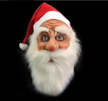 Šťastné a veselé Vianoce, Santa Claus Latex Maska Vonkajšie Ornamen Roztomilý Kostým Santa Claus Maškaráda Parochňu Brady, Šaty Xmas Party