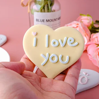 Šťastný Valentín ľúbostný List Cookie Embosser Formy Láska Srdce Fondant Cake Zdobenie Nástroje Ručné Darček Pečenie Príslušenstvo